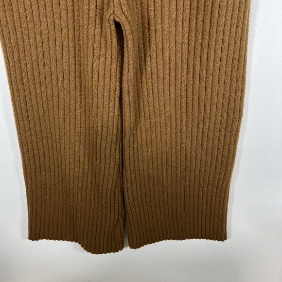 Zara Chunky Knit Ribbed Pants Drawstring Brown Women’s Size Medium Boho Comfy - Picture 7 of 7